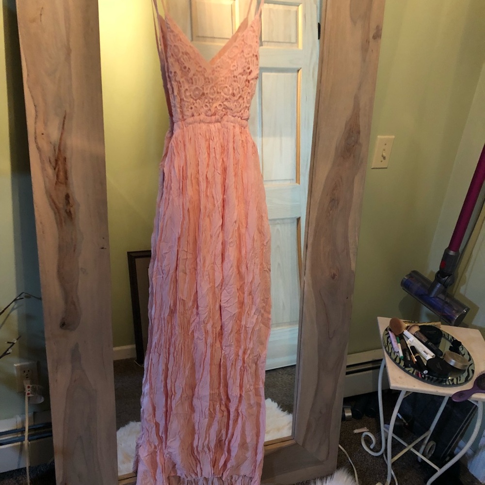 Popular backless pink maxi dress!